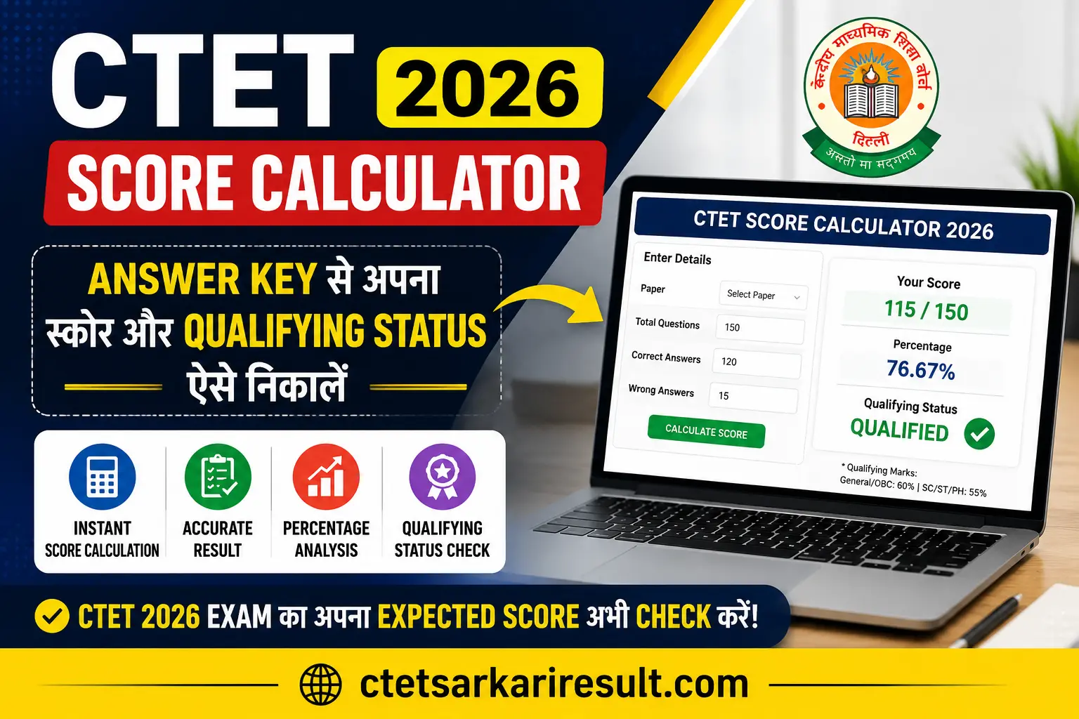 CTET Score Calculator 2026